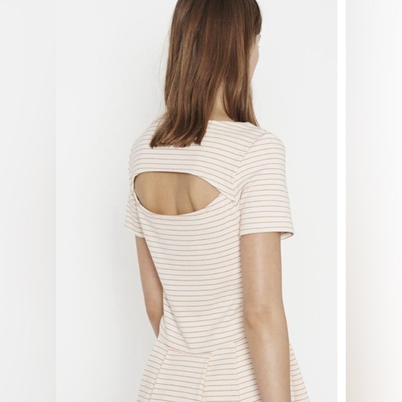 Lacoste Short Sleeve Stripe Cotton Dress Open Back Preppy NWT Sz 0 - Picture 3 of 14